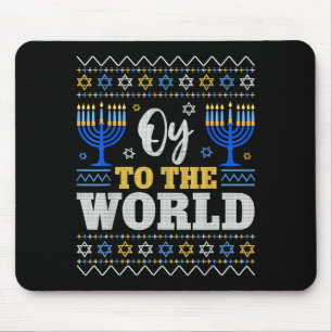 Oy To The World Hanukkah Humor For Families And Fr Mouse Pad