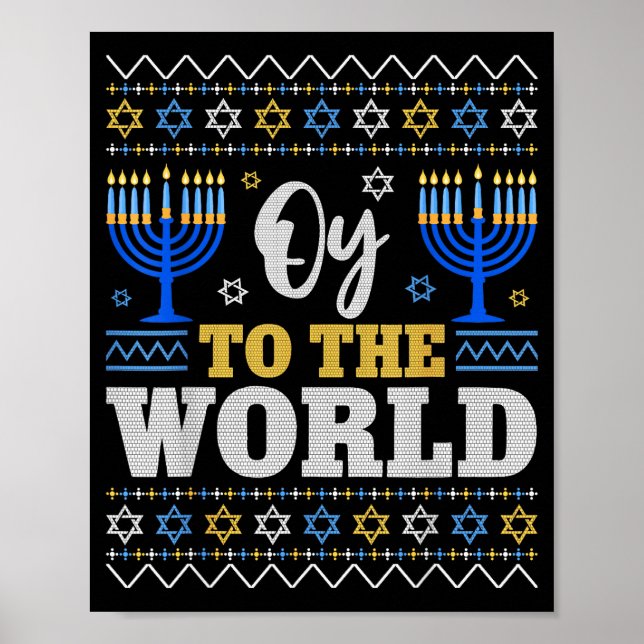Oy To The World Hanukkah Humor For Families And Fr Poster (Front)