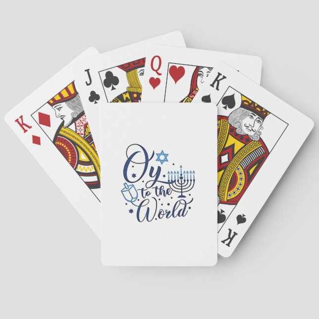 Oy to the World Hanukkah Jewish Funny  Playing Cards (Back)