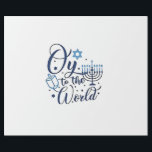 Oy to the World Hanukkah Jewish Funny  Wrapping Paper<br><div class="desc">Jewish holiday humour,  Hanukkah 2025,  menorah celebration,  oy vey joke,  Hanukkah pun,  Jewish Christmas parody,  holiday season Jewish humour,  festive Jewish saying,  menorah tee</div>