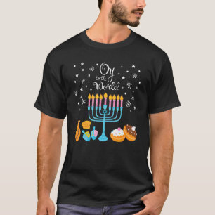 Oy To The World Happy Hanukkah Jewish Chanukah Men T-Shirt