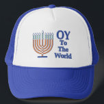 Oy to the World -  Trucker Hat<br><div class="desc">Oy To the World with a Menorah</div>