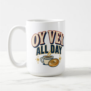 Oy Vey All Day Retro Deli Coffee and Bagel Mug