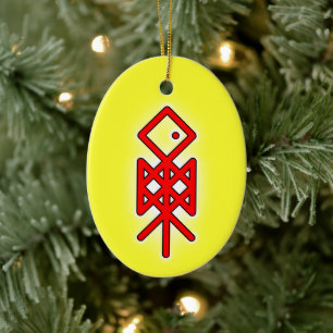 Oye Viking Bindrune Yule Ornement céramique Odin