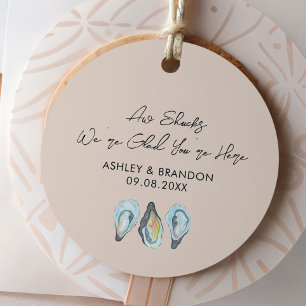 Oyster Aw Shucks We're Glad You're Here Wedding Favour Tags
