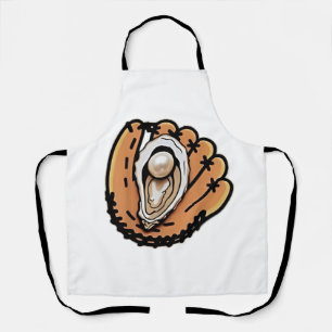 Oyster Baseball Seafood Baseball Sport Lover Apron
