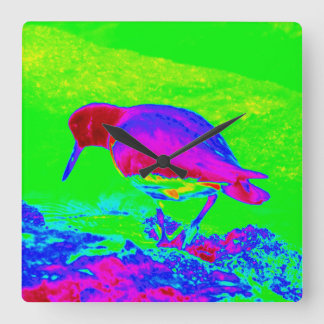 Oyster Catcher Square Wall Clock