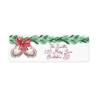 Oyster Christmas Return Address Label
