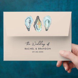 Oyster Coastal Seaside Wedding Invitation Envelope