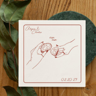 oyster drawing party napkin