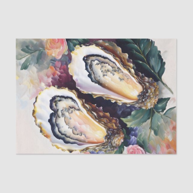 Oyster Floral Art Tissue Paper (Front)