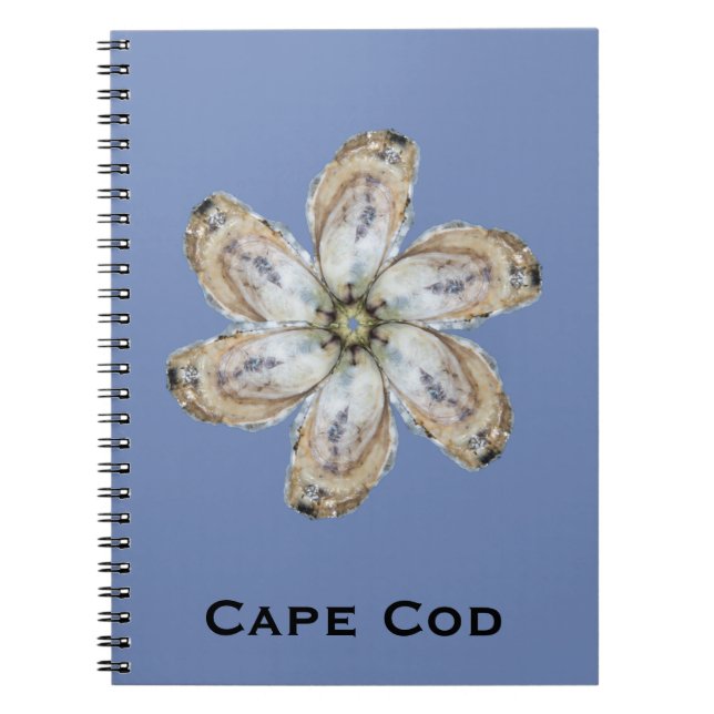 Oyster Flower Notebook - Design A Blue (Front)