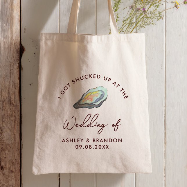 Oyster I Got Shucked Up Wedding Favor Tote Bag (Creator Uploaded)