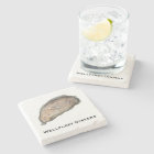 Oyster Marble Coaster - Design D