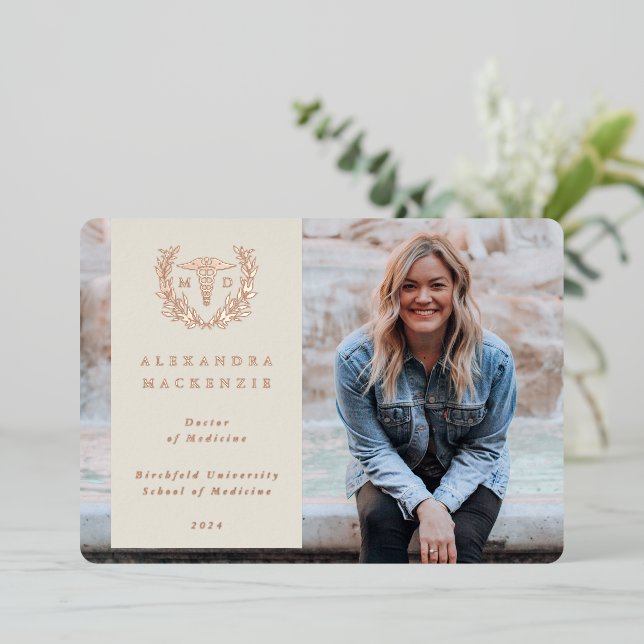 Oyster MD Caduceus Graduation Photo Announcement (Standing Front)