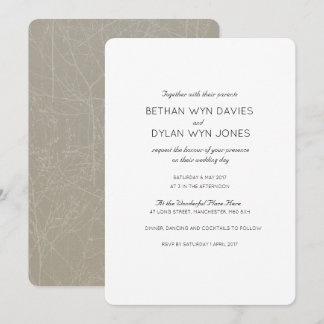 Oyster/Mink 'Tree' Wedding Invitation