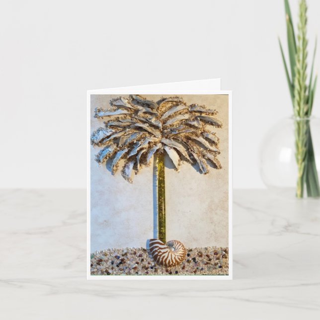 Oyster Palm Grows out a Nautilus Shell  Card (Front)