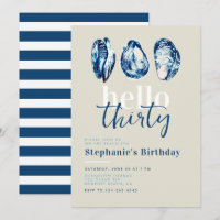 Oyster Party Nautical Ocean Beach 30th Birthday