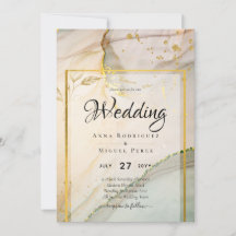 Oyster Pearl Gold WEDDING Alcohol Ink Abstract
