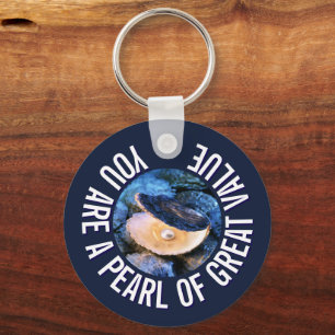 OYSTER Pearl of Great Value Custom Christian Keychain