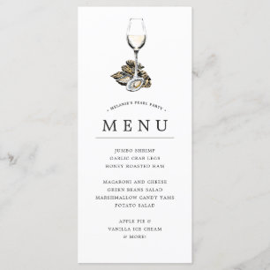 Oyster Pearl Party Peach Theme Menu