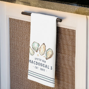 Oyster & Pearl Personalized Family Name Oyster Bar Kitchen Towel