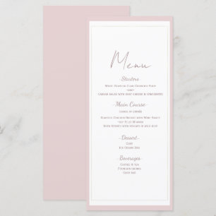 Oyster Pink & Gold Modern Minimal Mariage Menu