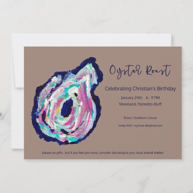 Oyster Roast Anniversaire Invitation (Devant)