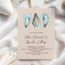 Oyster Roast Coastal Seaside Watercolor Wedding 