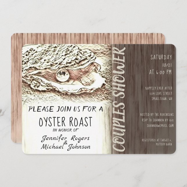 Oyster Roast Couples Shower Invitation (Front/Back)