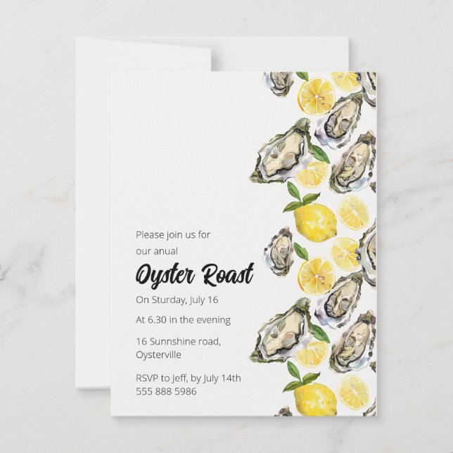 Oyster roast invitation (Front)