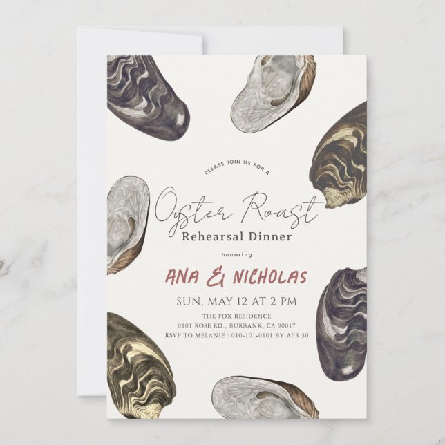 Oyster Roast Rehearsal Dinner Invitation (Front)