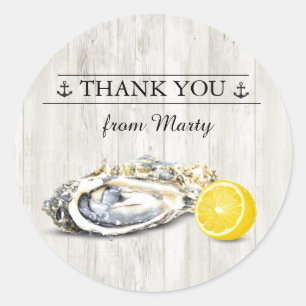 Oyster Roast Seafood Nautical Classic Round Sticker