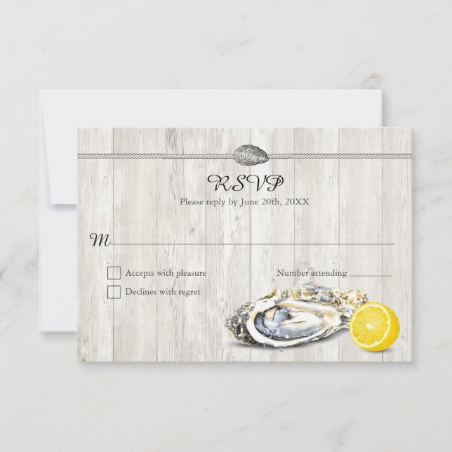 Oyster Roast Seafood Nautical Party RSVP Reply (Front)