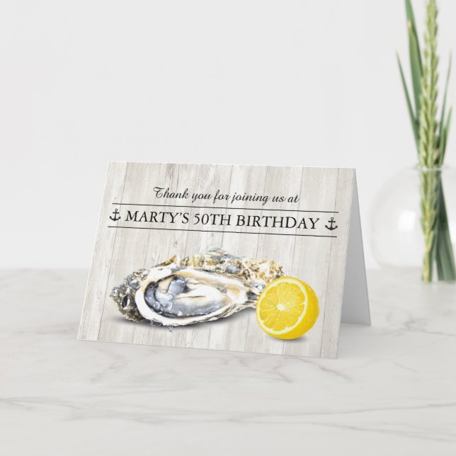 Oyster Roast Seafood Nautical Thank You Card (Front)