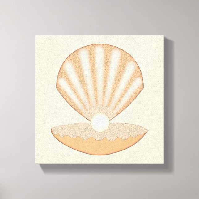Oyster shell and Pearl Gender Neutral Canvas Print (Front)