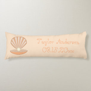 Oyster shell and Pearl Gender Neutral Custom Body Pillow
