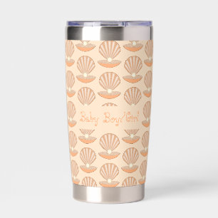 Oyster shell and Pearl Gender Neutral Custom Insulated Tumbler