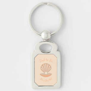 Oyster shell and Pearl Gender Neutral Custom Keychain