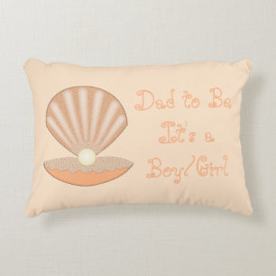 Oyster shell and Pearl Gender Neutral Dad to Be Accent Pillow