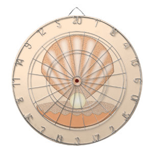 Oyster shell and Pearl Gender Neutral Dartboard