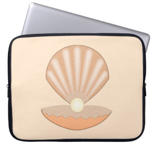 Oyster shell and Pearl Gender Neutral Laptop Sleeve