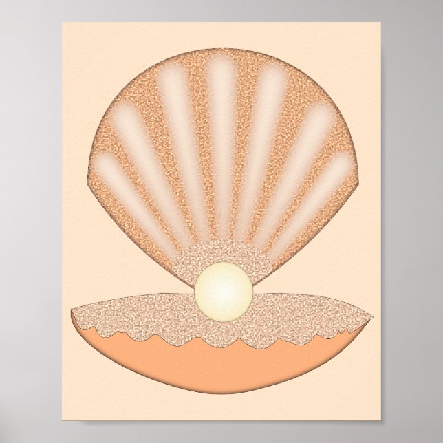 Oyster shell and Pearl Gender Neutral Poster (Front)