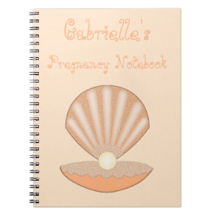 Oyster shell and Pearl Gender Neutral Pregnancy Notebook