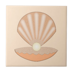 Oyster shell and Pearl Gender Neutral Tile