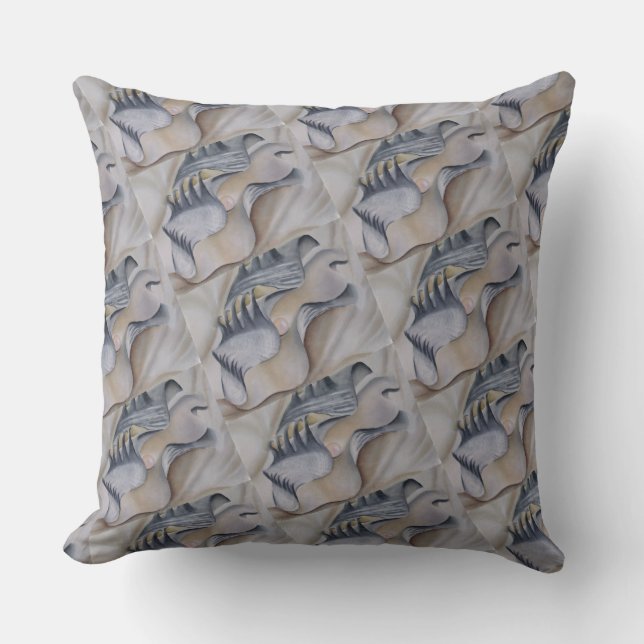 OYSTER SHELL WITH PEARL THROW PILLOW (Front)