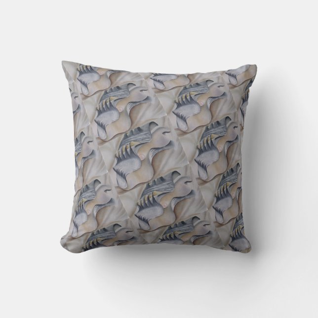 OYSTER SHELL WITH PEARL THROW PILLOW (Front)