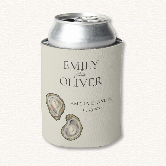 Oyster Shells Wedding  Can Cooler (Creator Uploaded)