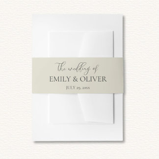 Oyster Shells Wedding  Invitation Belly Band