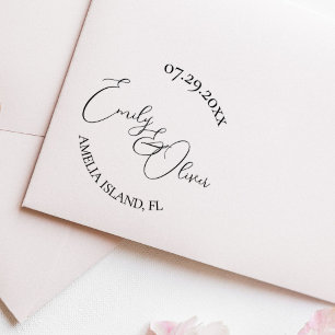 Oyster Shells Wedding Rubber Stamp